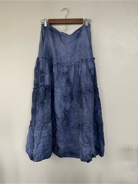 100% Linen B. Hadikusumo Tiered Maxi Boho Fairy Skirt